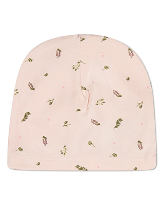 Baby "Tiny Leaves" Rayon-Blend Fine-Gauge Mini-Print Beanie