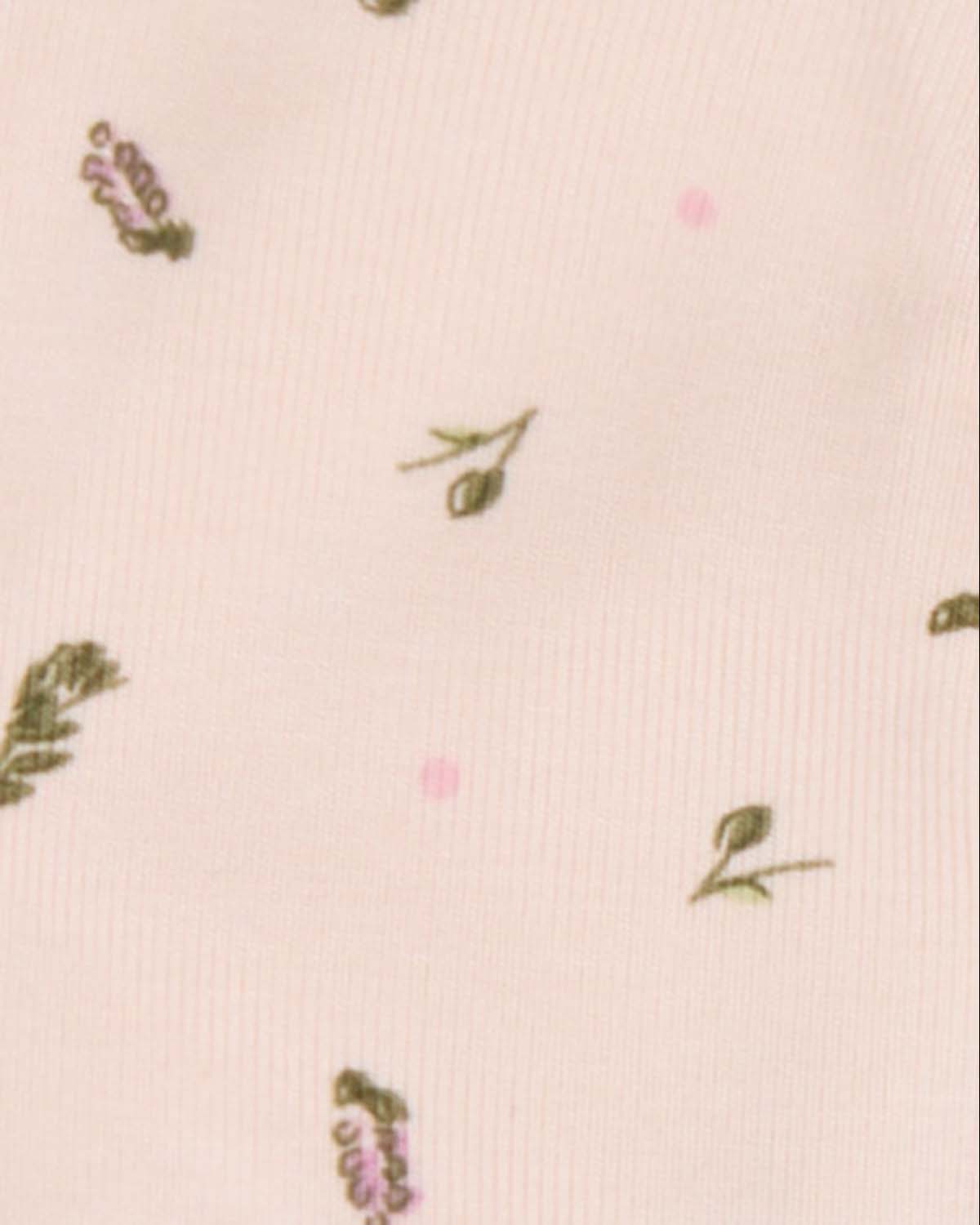 Baby "Tiny Leaves" Rayon-Blend Fine-Gauge Mini-Print Beanie