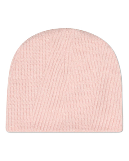 Baby Rayon-Blend Ribbed Crisscross-Textured Solid-Color Beanie