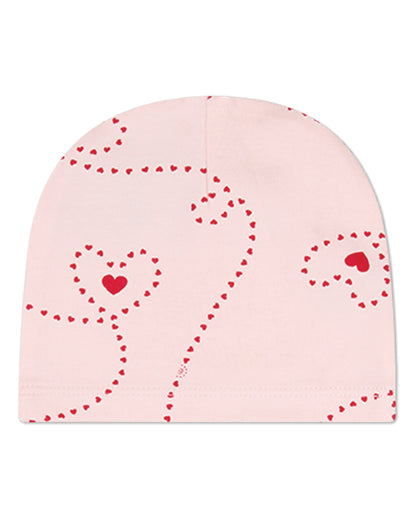 Baby Girls "Entangled Hearts" 100% Cotton Beanie