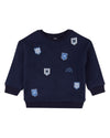 Boys Cotton-Rich Crewneck Sweatshirt with Embroidered MiniMoi Patches