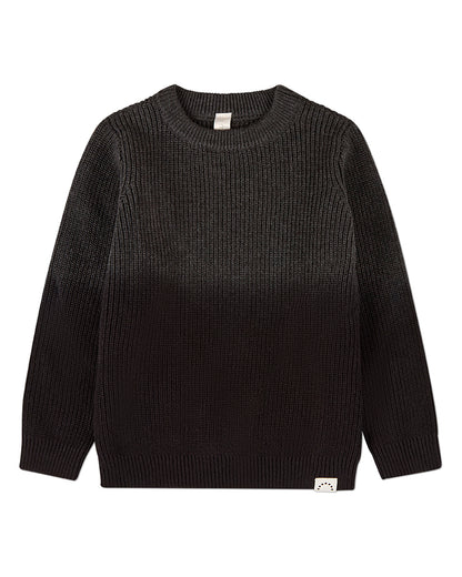 Boys Ribbed 100% Cotton Knit Ombre Crewneck Pullover Sweater