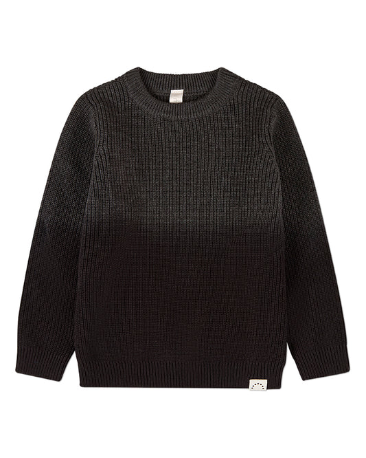 Boys Ribbed 100% Cotton Knit Ombre Crewneck Pullover Sweater