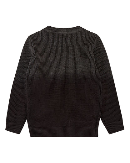 Boys Ribbed 100% Cotton Knit Ombre Crewneck Pullover Sweater
