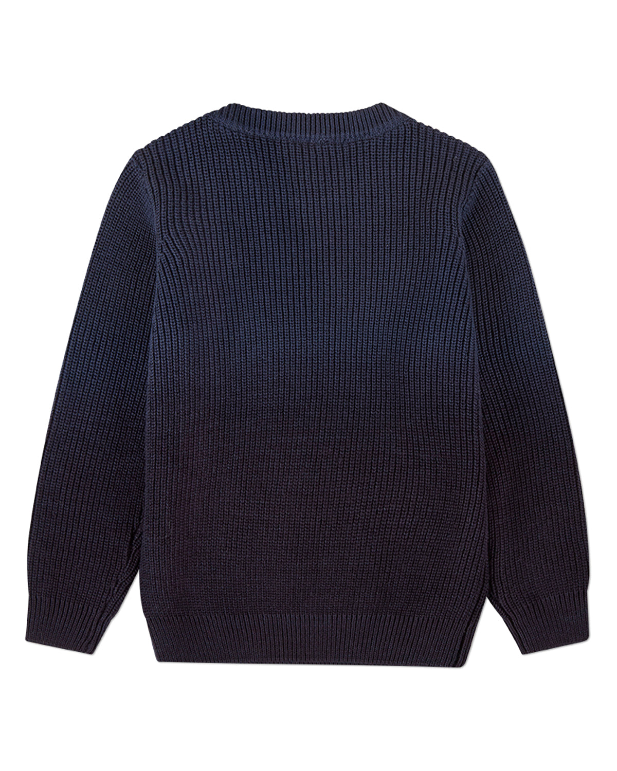Boys Ribbed 100% Cotton Knit Ombre Crewneck Pullover Sweater