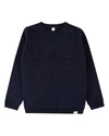 Boys 100% Cotton Knit Pullover Crewneck Sweater with Embossed 3D Crest