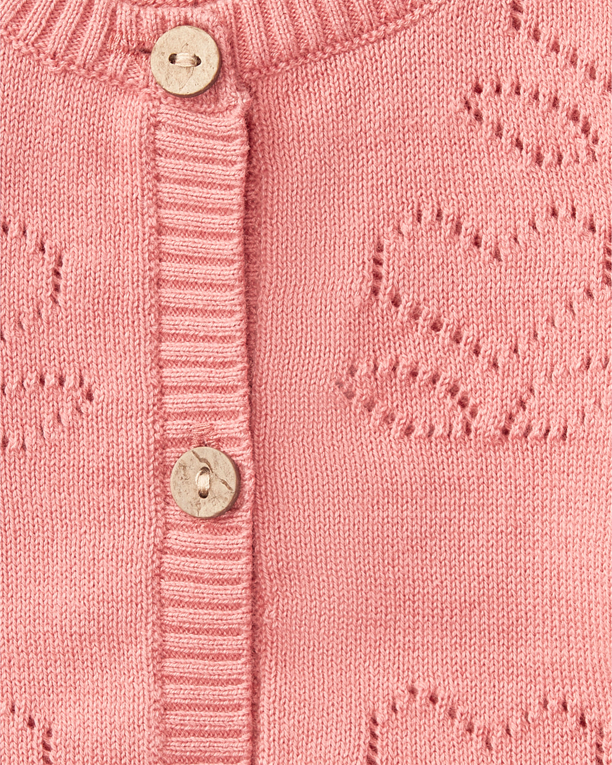 Baby and Toddler Girls Heart Pattern 100% Cotton Cardigan Sweater : Color: Rose Pink