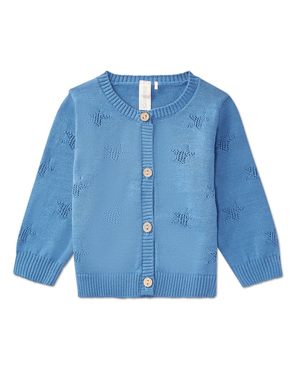 Baby and Toddler Boys Star Pattern 100% Cotton Cardigan : Color: Blue Indigo