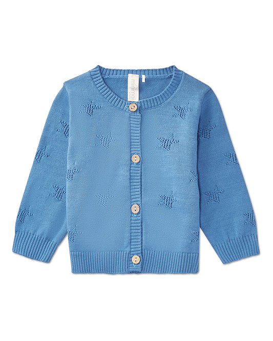 Baby and Toddler Boys Star Pattern 100% Cotton Cardigan : Color: Blue Indigo