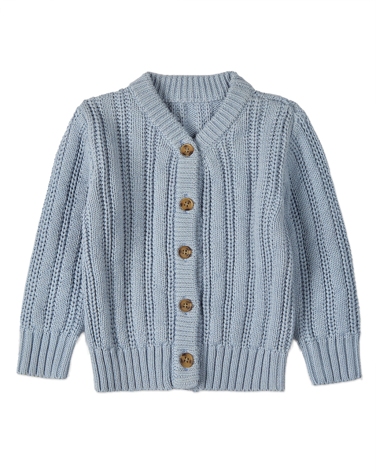 Kids Cozy Oversized Cable-Knit Cardigan Sweater : Color: Blue