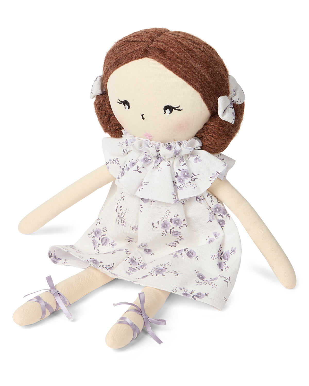 Baby Girls "Abigail" Cotton and Linen Rag Doll : Color: Lavender