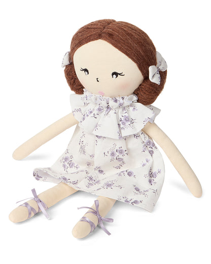 Baby Girls "Abigail" Cotton and Linen Rag Doll : Color: Lavender