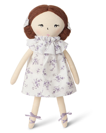Baby Girls "Abigail" Cotton and Linen Rag Doll : Color: Lavender