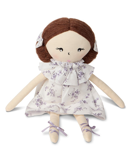 Baby Girls "Abigail" Cotton and Linen Rag Doll : Color: Lavender