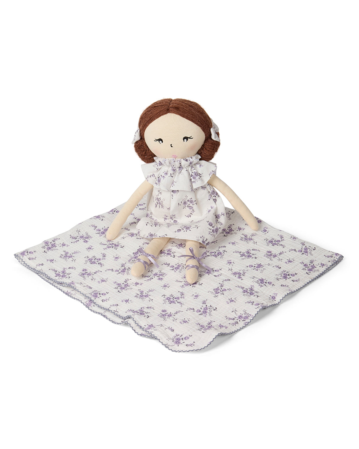 Baby Girls "Abigail" Cotton and Linen Rag Doll : Color: Lavender