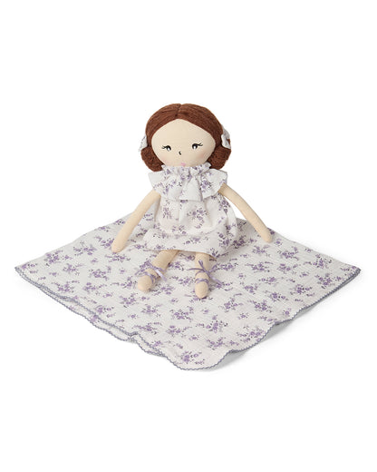 Baby Girls "Abigail" Cotton and Linen Rag Doll : Color: Lavender