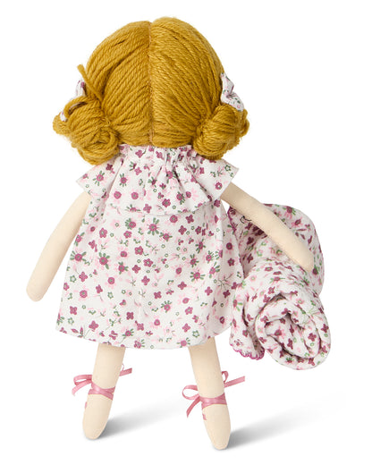 2 Piece "Luna" Mini Rag Doll and Security Blanket Set : Color: Winter White