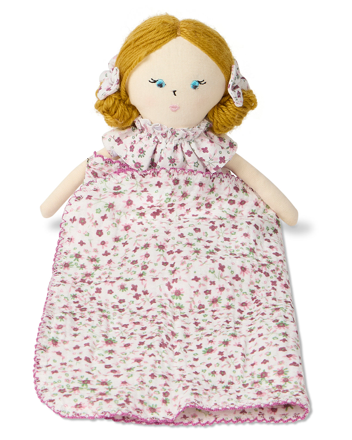 2 Piece "Luna" Mini Rag Doll and Security Blanket Set : Color: Winter White