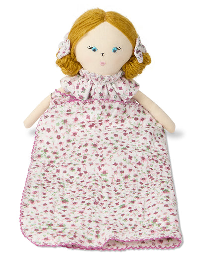 2 Piece "Luna" Mini Rag Doll and Security Blanket Set : Color: Winter White