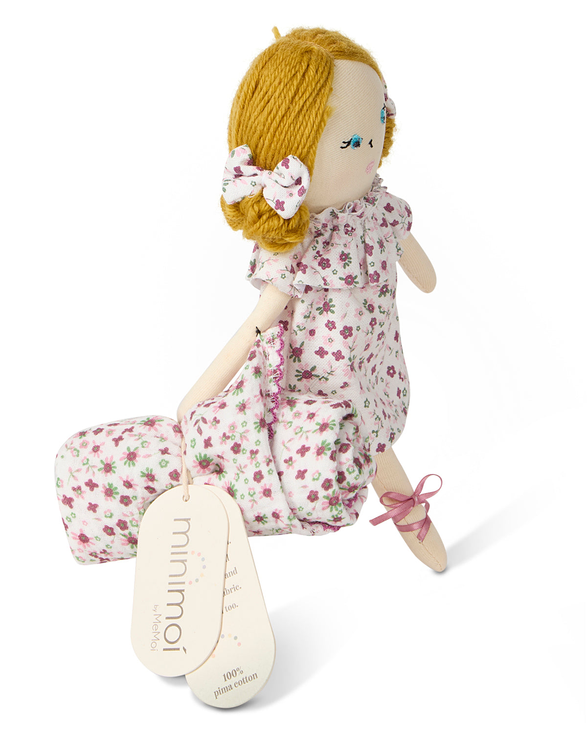 2 Piece "Luna" Mini Rag Doll and Security Blanket Set : Color: Winter White
