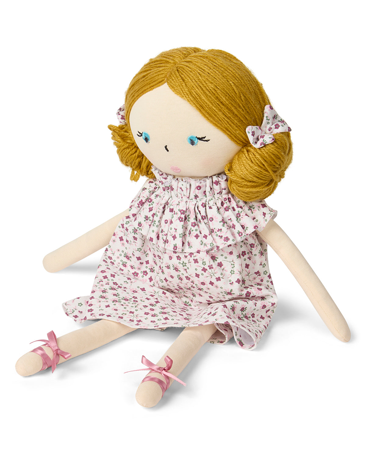 Baby Girls "Luna" Cotton and Linen Rag Doll : Color: Winter White