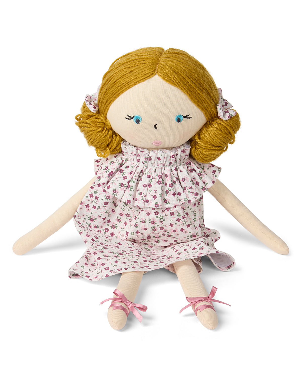 Baby Girls "Luna" Cotton and Linen Rag Doll : Color: Winter White
