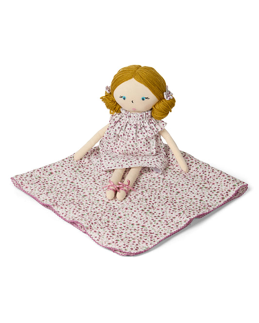 Baby Girls "Luna" Cotton and Linen Rag Doll : Color: Winter White