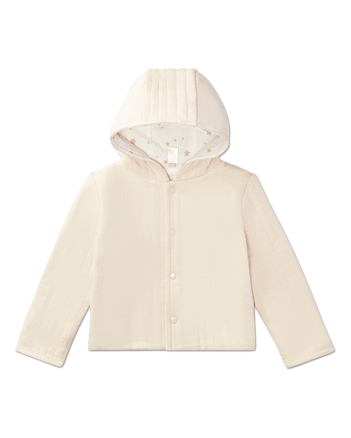 Baby and Toddler Unisex Hooded Reversible Cotton Rich Star-Print / Quilted Jacket