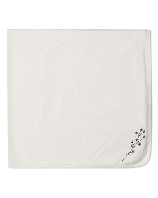 Baby Unisex "Blue Buds Sweetest Bloom" Cotton/Rayon Swaddle Blanket