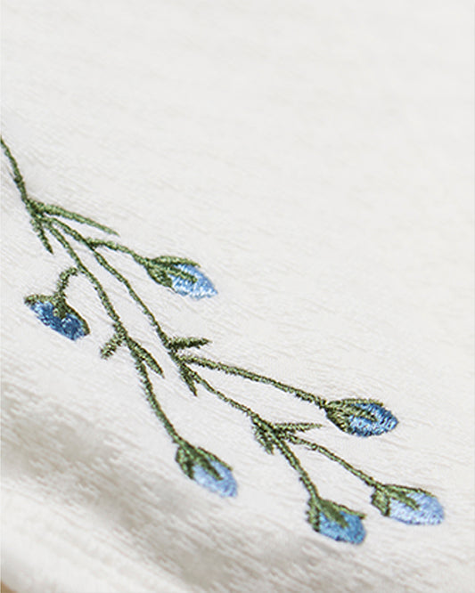 Baby Unisex "Blue Buds Sweetest Bloom" Cotton/Rayon Swaddle Blanket