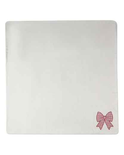 Baby Girls "Put A Bow On It" 100% Cotton Embroidered Swaddle Blanket