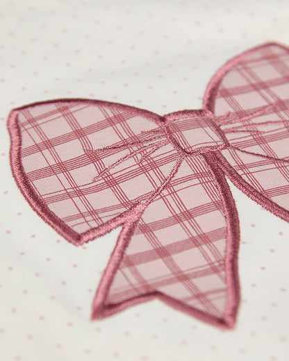Baby Girls "Put A Bow On It" 100% Cotton Embroidered Swaddle Blanket