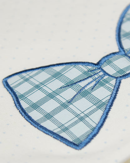 Baby Boys "Put A Bow On It" 100% Cotton Embroidered Swaddle Blanket