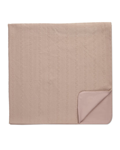 Baby Faux-Cable Cotton-Rich Textured Swaddle Blanket