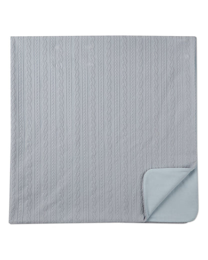 Baby Faux-Cable Cotton-Rich Textured Swaddle Blanket
