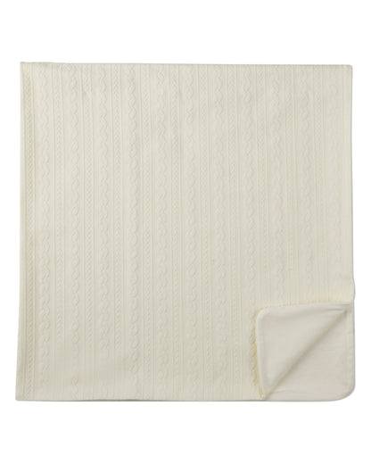 Baby Faux-Cable Cotton-Rich Textured Swaddle Blanket