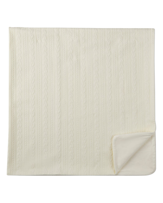 Baby Faux-Cable Cotton-Rich Textured Swaddle Blanket