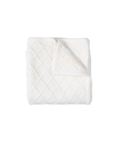 Baby Unisex "Simply Sweet" 100% Cotton Knit Cuddle and Receiving Blanket : Color: White