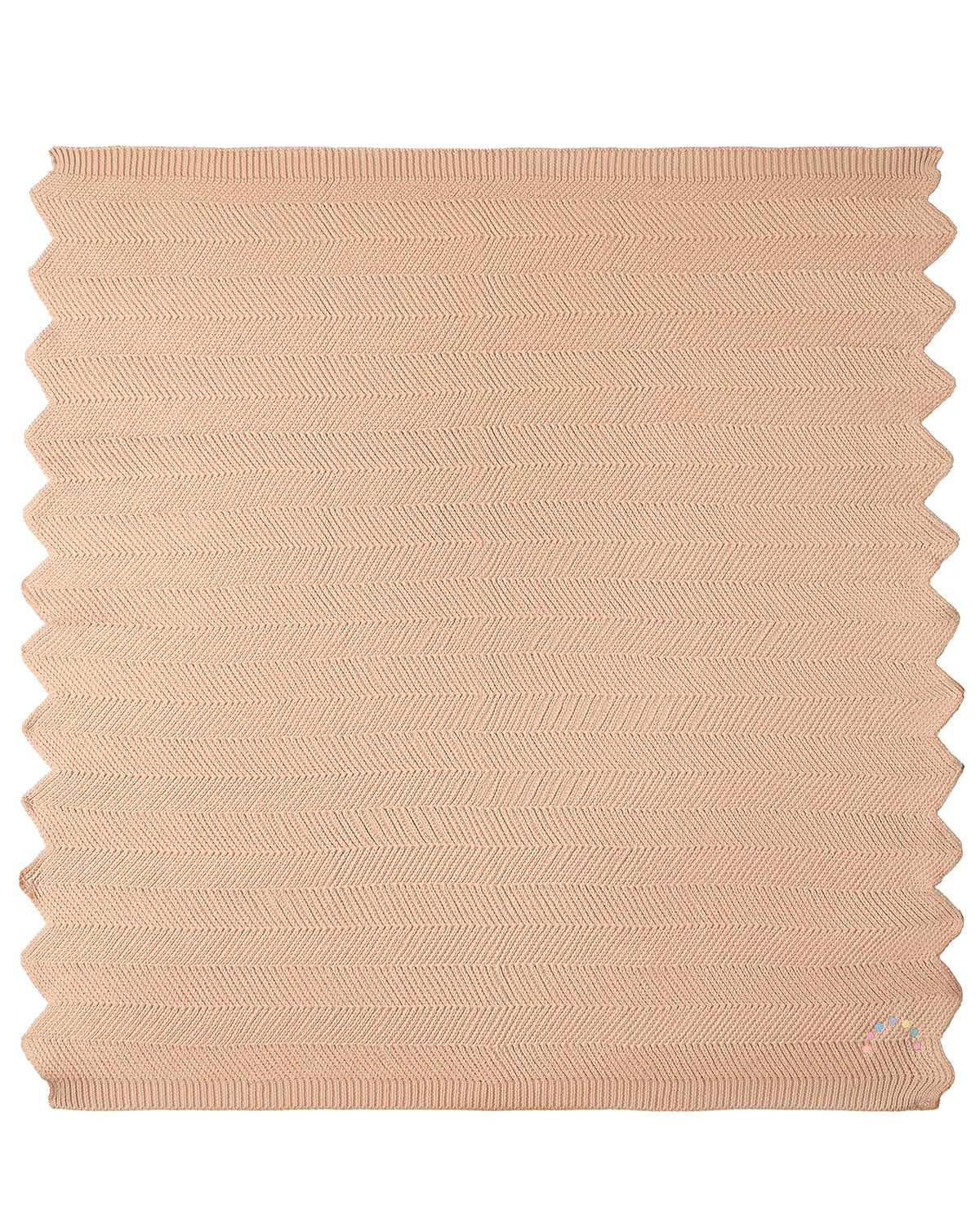 Baby Herringbone Knit 100% Cotton Blanket with Carry Pouch : Color: Blush Pink