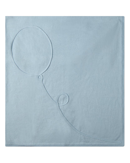 Baby Boys 100% Cotton Sweater Knit Blanket with 3D Balloon Accent