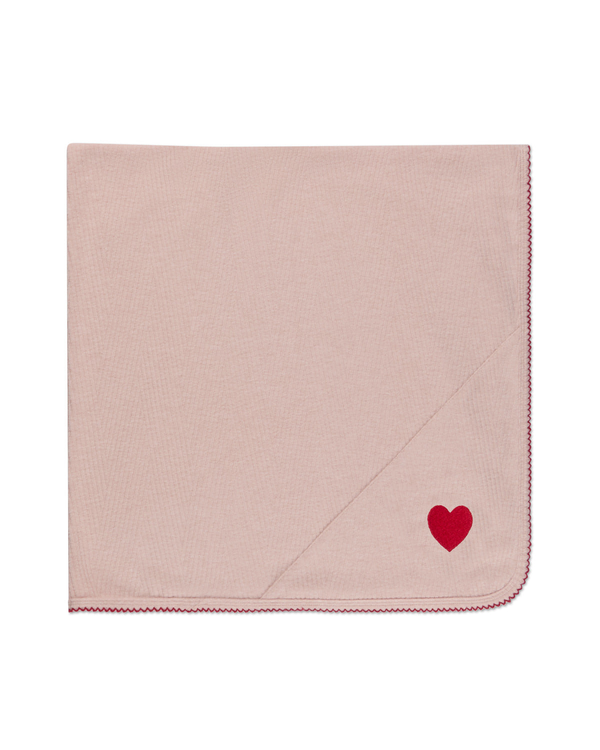Baby Girls Heart-Embroidered Rayon-Blend Textured Swaddle Blanket