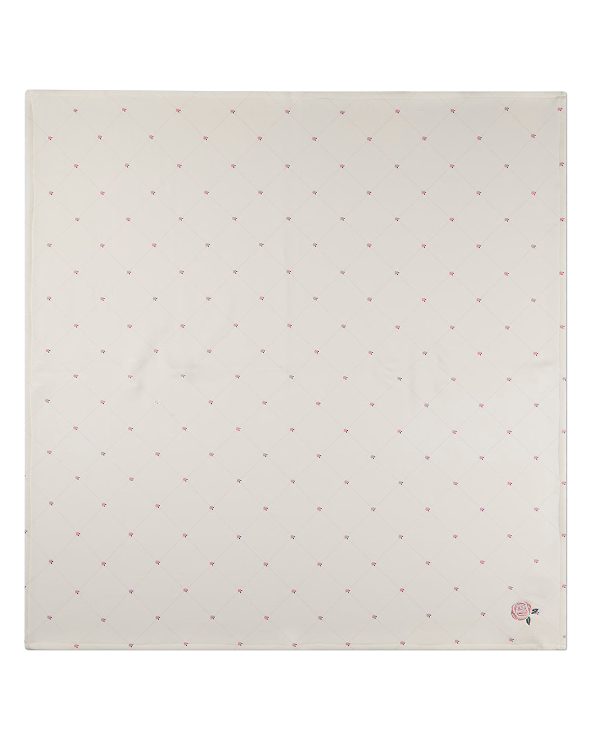 Baby Girls "Rosettes and Stitching" Cotton/Rayon-Blend Swaddle Blanket