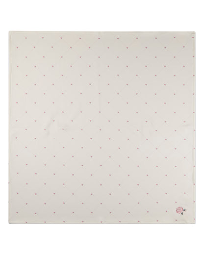 Baby Girls "Rosettes and Stitching" Cotton/Rayon-Blend Swaddle Blanket
