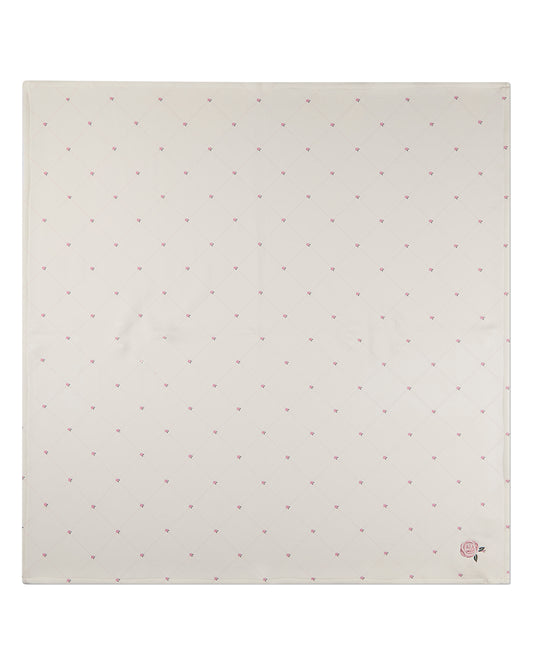Baby Girls "Rosettes and Stitching" Cotton/Rayon-Blend Swaddle Blanket