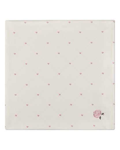 Baby Girls "Rosettes and Stitching" Cotton/Rayon-Blend Swaddle Blanket
