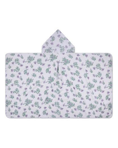 Baby Girls Floral Cotton-Lined Hooded Towel : Color: White Multi