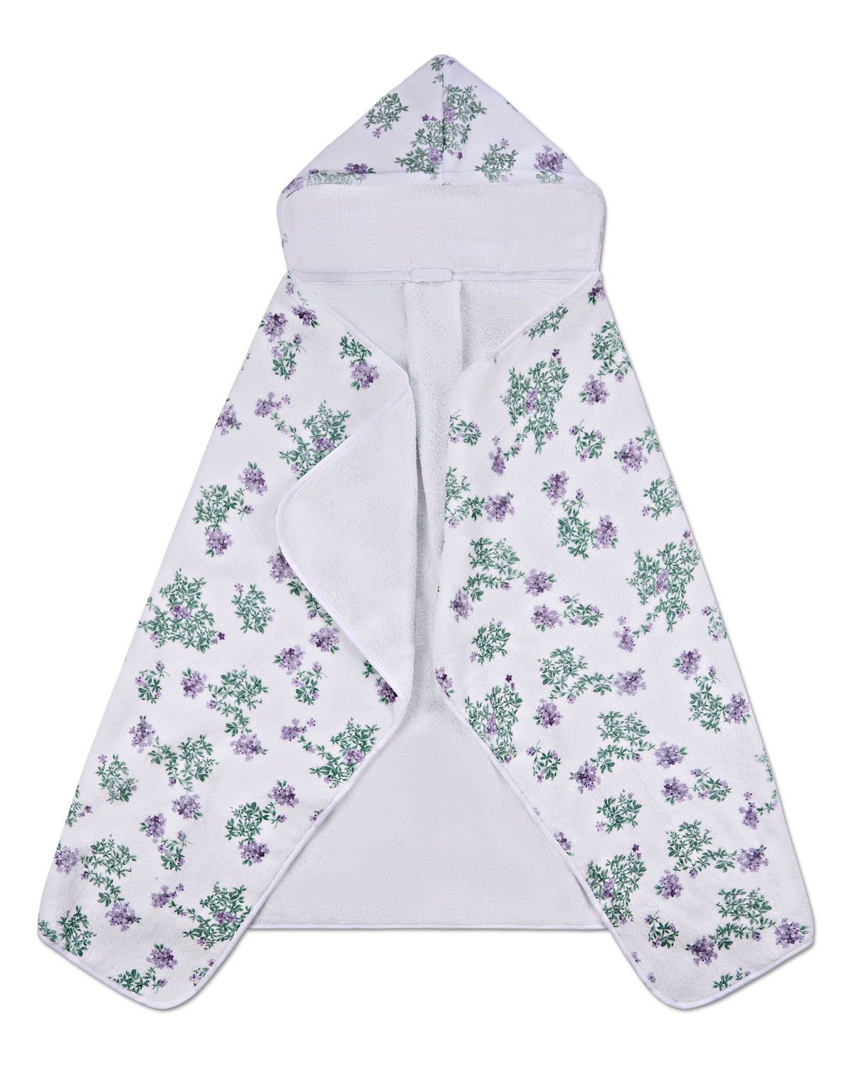 Baby Girls Floral Cotton-Lined Hooded Towel : Color: White Multi