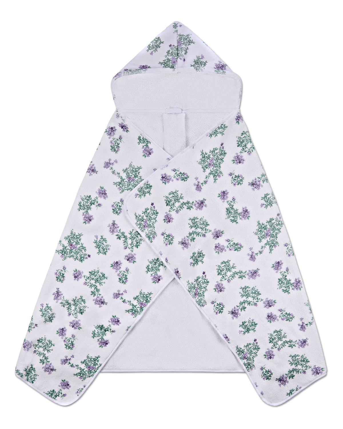 Baby Girls Floral Cotton-Lined Hooded Towel : Color: White Multi