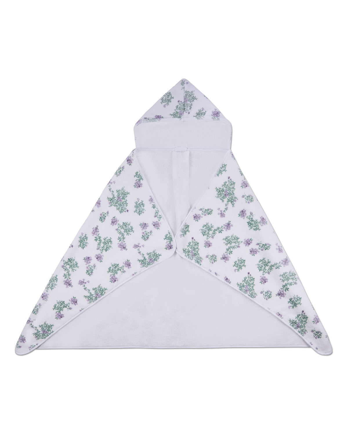 Baby Girls Floral Cotton-Lined Hooded Towel : Color: White Multi