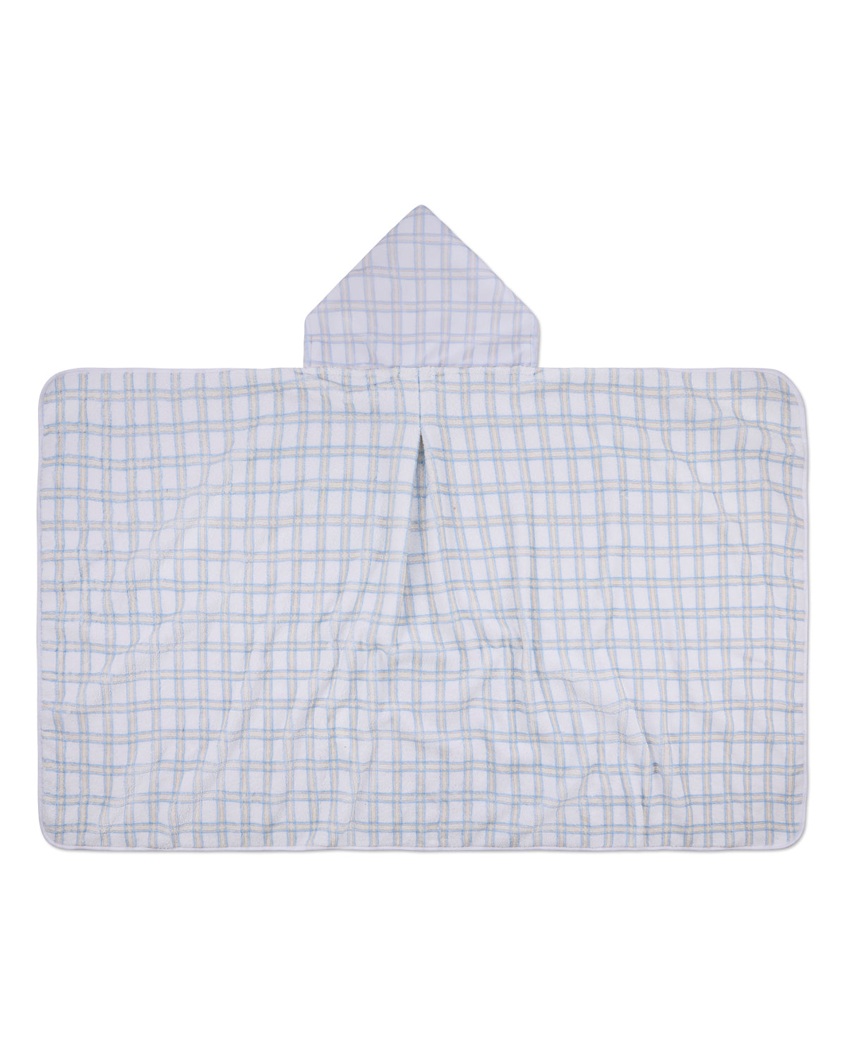 Boys Cozy Plaid Hooded Cotton-Lined Terry Towel : Color: White Multi